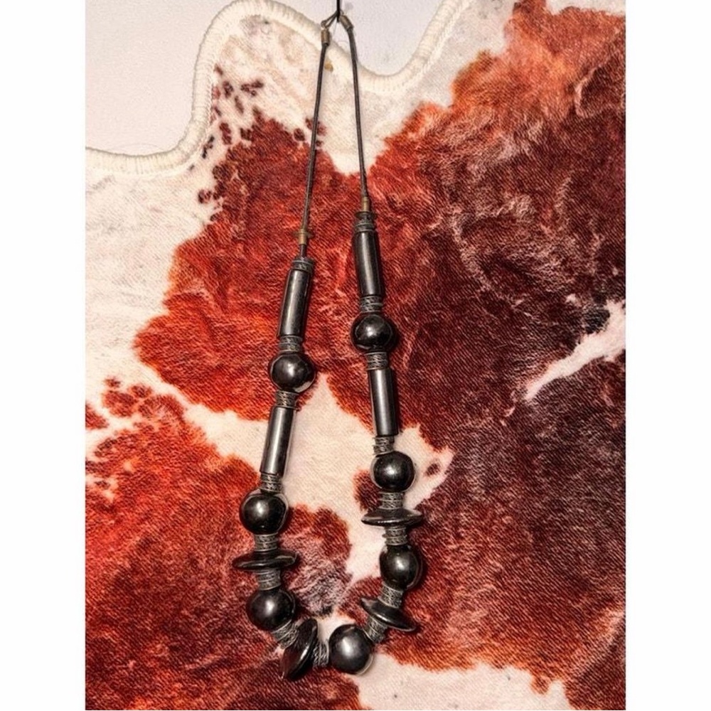 Elegant Black Beaded Necklace